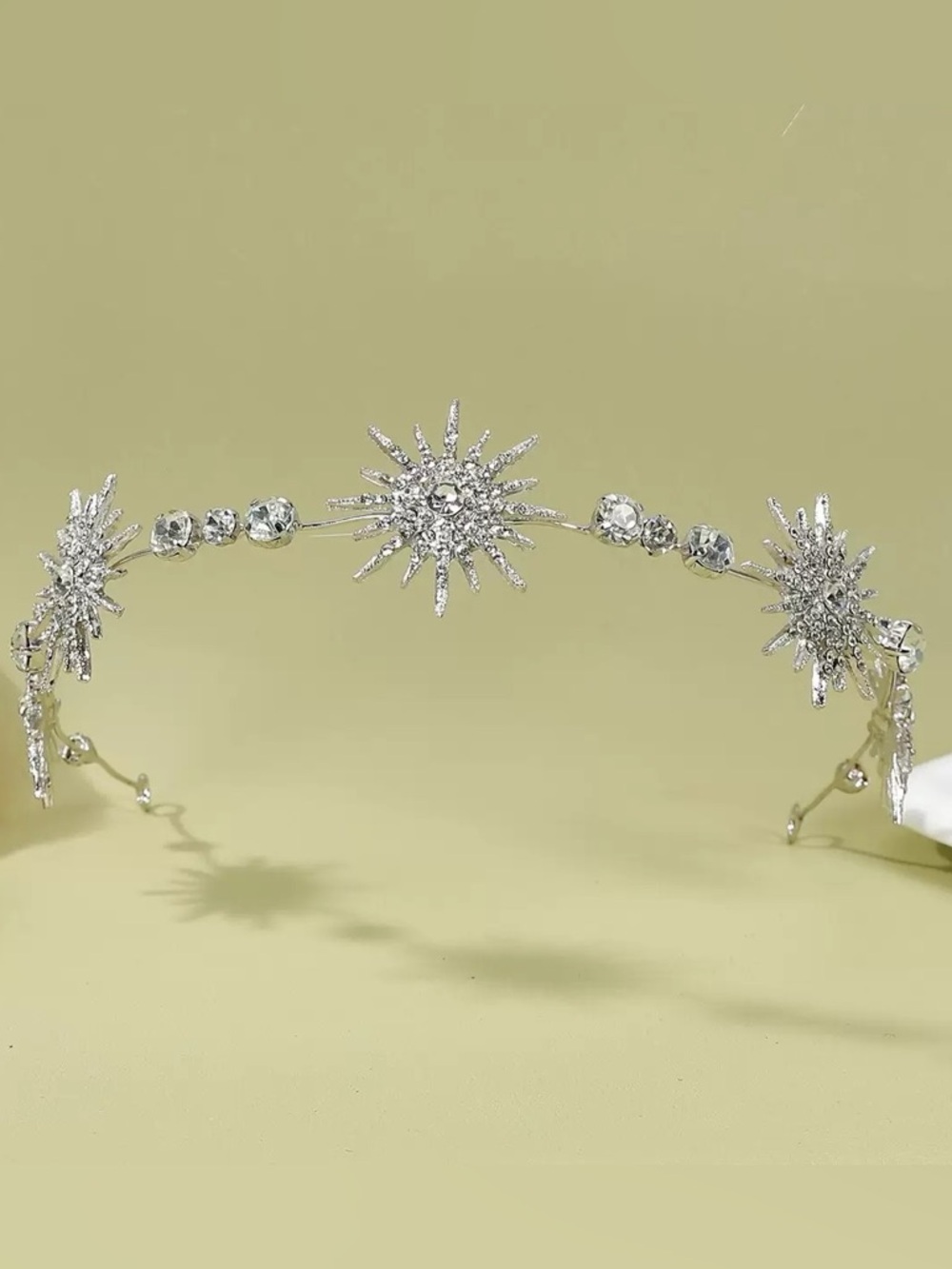 Crystal Starburst Silver Headband - Women's Accessories